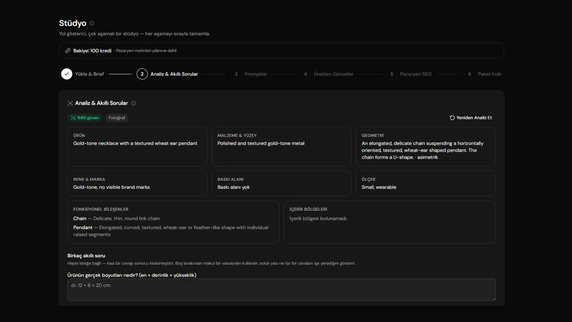 Questions screen